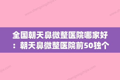 全国朝天鼻微整医院哪家好：朝天鼻微整医院前50独个横评(朝天鼻矫正哪家) - 整形之家