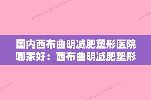 国内西布曲明减肥塑形医院哪家好：西布曲明减肥塑形医院前50名实力名单公布 - 整形之家