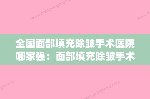 全国面部填充除皱手术医院哪家强：面部填充除皱手术医院强榜top50强种草