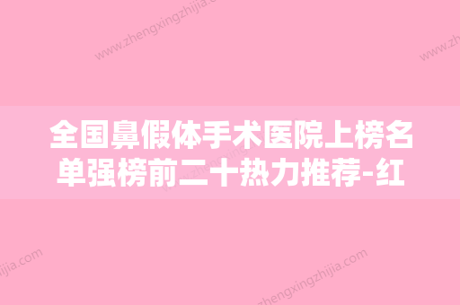 全国鼻假体手术医院上榜名单强榜前二十热力推荐-红榜机构线上评比