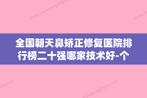 全国朝天鼻矫正修复医院排行榜二十强哪家技术好-个个实力派(朝天鼻矫正手术难吗) - 整形之家