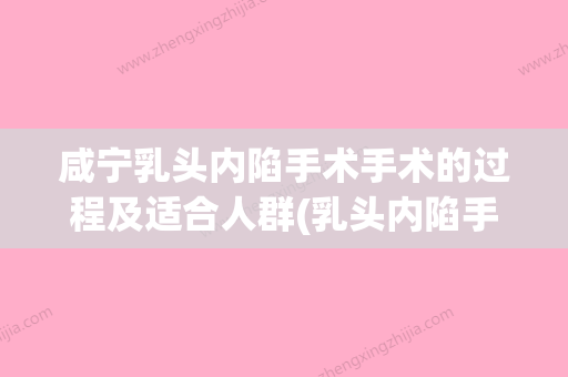 咸宁乳头内陷手术手术的过程及适合人群(乳头内陷手术价位) - 整形之家