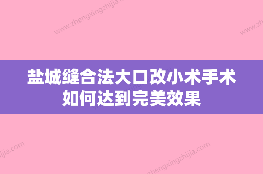 盐城缝合法大口改小术手术如何达到完美效果 - 整形之家