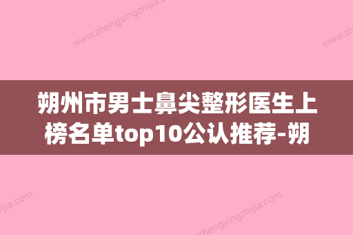 朔州市男士鼻尖整形医生上榜名单top10公认推荐-朔州市苗冬梅整形医生技术与口碑双重保障 - 整形之家