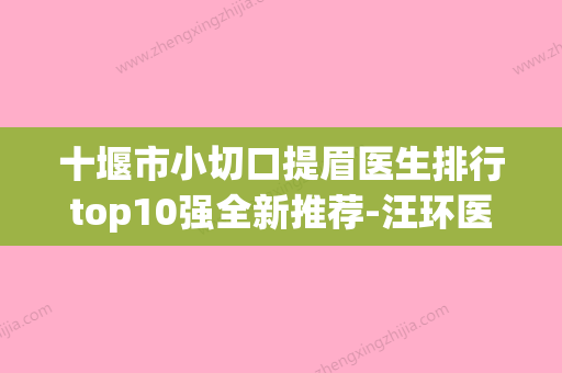 十堰市小切口提眉医生排行top10强全新推荐-汪环医生口碑出众技术前沿 - 整形之家