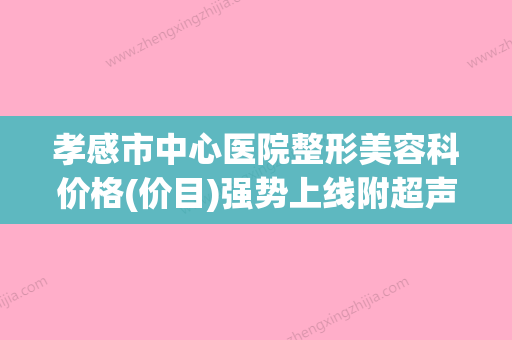 孝感市中心医院整形美容科价格(价目)强势上线附超声刀美容技术案例 - 整形之家