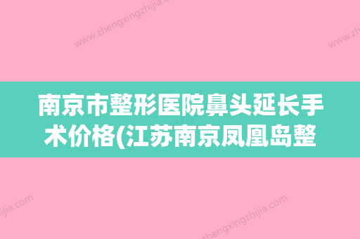 南京市整形医院鼻头延长手术价格(江苏南京凤凰岛整形外科门诊部好还实惠) - 整形之家