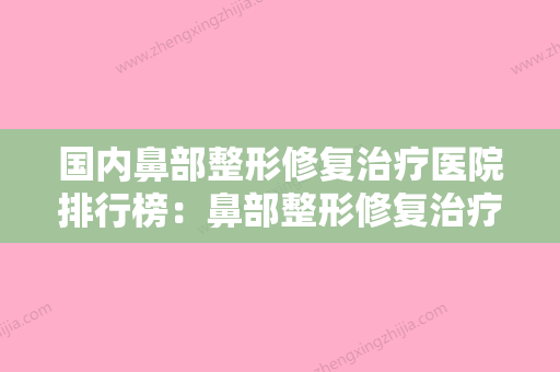 国内鼻部整形修复治疗医院排行榜：鼻部整形修复治疗医院前50位风格解答 - 整形之家