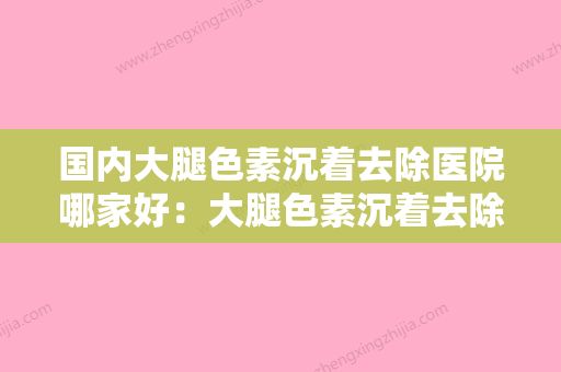 国内大腿色素沉着去除医院哪家好：大腿色素沉着去除医院前50佳深入了解 - 整形之家