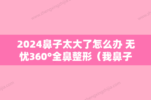 2024鼻子太大了怎么办 无忧360°全鼻整形（我鼻子太大了怎么办）