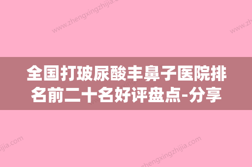 全国打玻尿酸丰鼻子医院排名前二十名好评盘点-分享排名前四口碑(正规医院玻尿酸隆鼻多少钱) - 整形之家