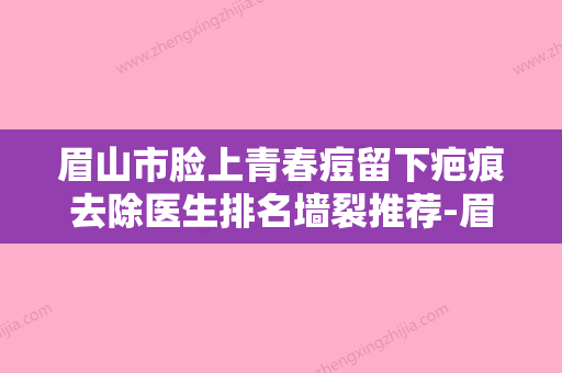 眉山市脸上青春痘留下疤痕去除医生排名墙裂推荐-眉山市邓云整形医生 - 整形之家