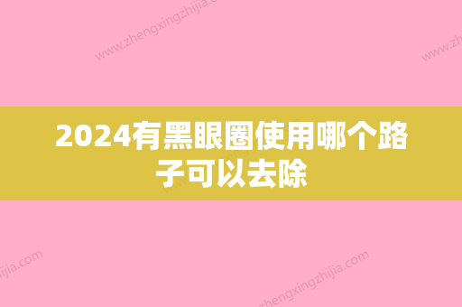 2024有黑眼圈使用哪个路子可以去除