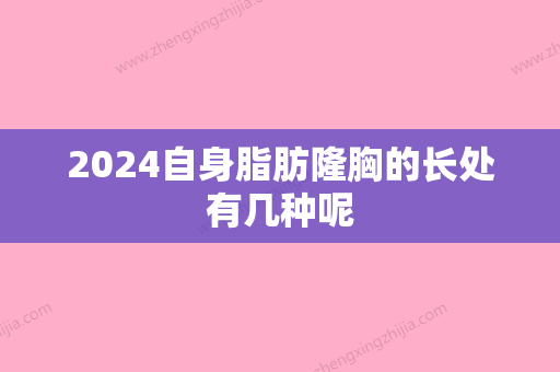 2024自身脂肪隆胸的长处有几种呢