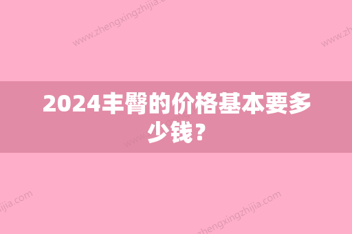 2024丰臀的价格基本要多少钱？