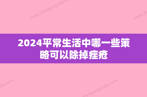 2024平常生活中哪一些策略可以除掉痤疮