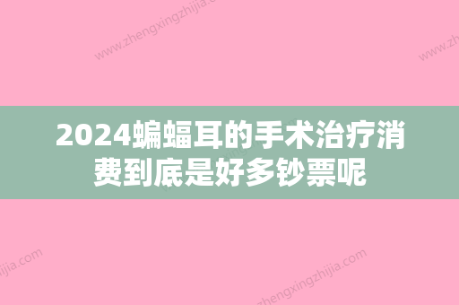 2024蝙蝠耳的手术治疗消费到底是好多钞票呢