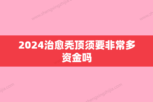 2024治愈秃顶须要非常多资金吗