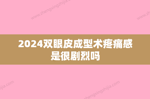 2024双眼皮成型术疼痛感是很剧烈吗