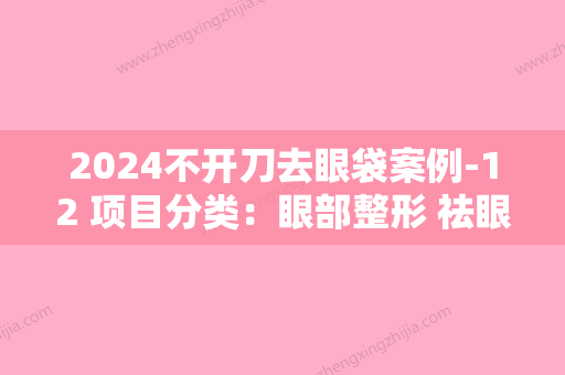 2024不开刀去眼袋案例-12 项目分类：眼部整形 祛眼袋 激光去眼袋