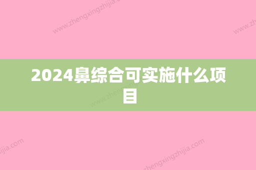 2024鼻综合可实施什么项目