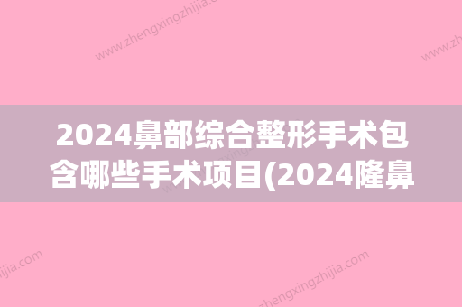 2024鼻部综合整形手术包含哪些手术项目(2024隆鼻技术)