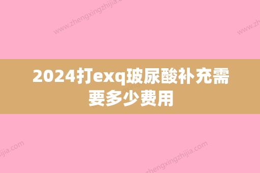 2024打exq玻尿酸补充需要多少费用