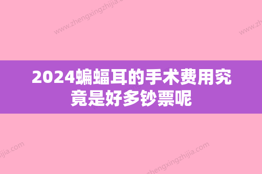 2024蝙蝠耳的手术费用究竟是好多钞票呢