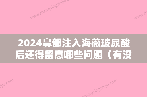 2024鼻部注入海薇玻尿酸后还得留意哪些问题（有没有人打过海薇玻尿酸的）