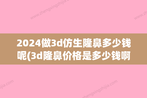 2024做3d仿生隆鼻多少钱呢(3d隆鼻价格是多少钱啊)