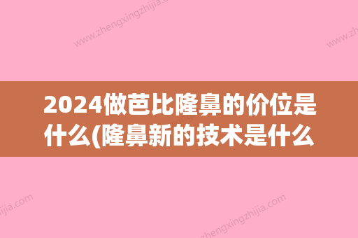 2024做芭比隆鼻的价位是什么(隆鼻新的技术是什么2024)