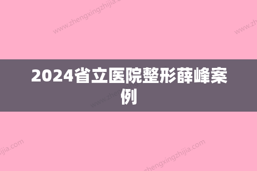 2024省立医院整形薛峰案例