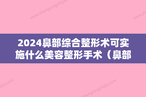 2024鼻部综合整形术可实施什么美容整形手术（鼻部综合整形术可实施什么美容整形手术项目）