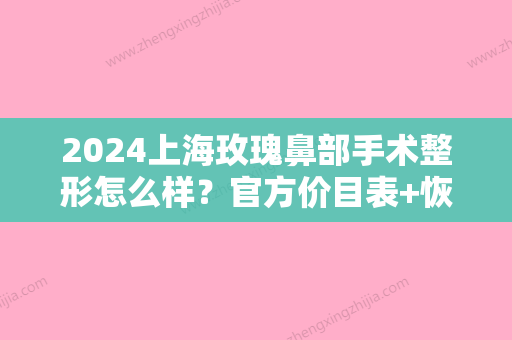 2024上海玫瑰鼻部手术整形怎么样？官方价目表+恢复果图一览