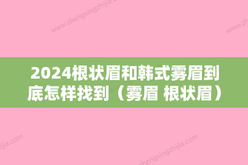 2024根状眉和韩式雾眉到底怎样找到（雾眉 根状眉）