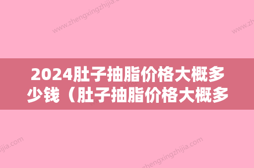 2024肚子抽脂价格大概多少钱（肚子抽脂价格大概多少钱一次）