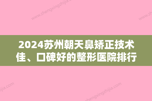 2024苏州朝天鼻矫正技术佳、口碑好的整形医院排行榜榜单发布！百年居榜首还有朝