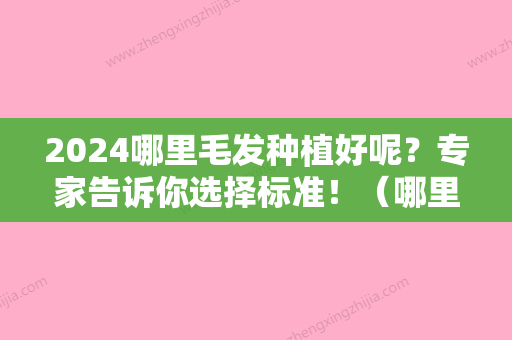 2024哪里毛发种植好呢？专家告诉你选择标准！（哪里毛发种植好呢?专家告诉你选择标准是）