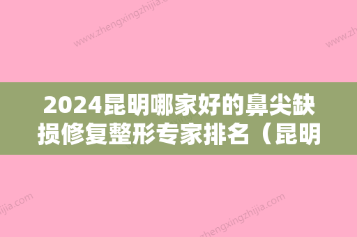 2024昆明哪家好的鼻尖缺损修复整形专家排名（昆明哪家医院做鼻子整形好）