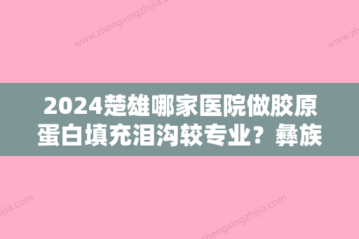 2024楚雄哪家医院做胶原蛋白填充泪沟较专业？彝族自治州现代、吴氏嘉美、东方等