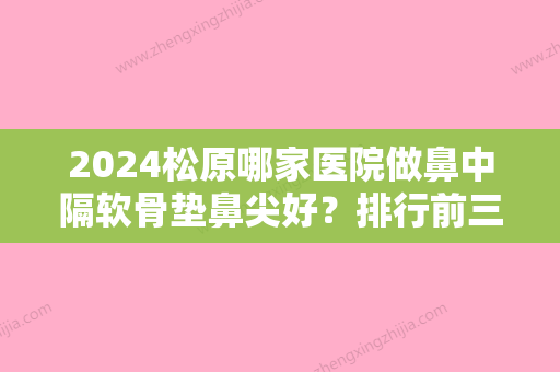 2024松原哪家医院做鼻中隔软骨垫鼻尖好？排行前三不仅看医院实力！