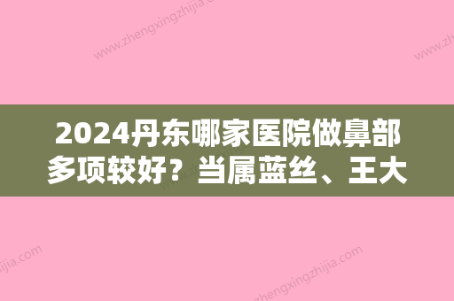 2024丹东哪家医院做鼻部多项较好？当属蓝丝、王大夫、象山中医医院这三家!价格