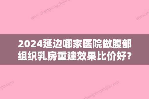 2024延边哪家医院做腹部组织乳房重建效果比价好？延吉韩润、延吉高云世界、延吉