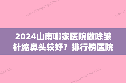 2024山南哪家医院做除皱针缩鼻头较好？排行榜医院齐聚_德美	、云龙予美等一一公