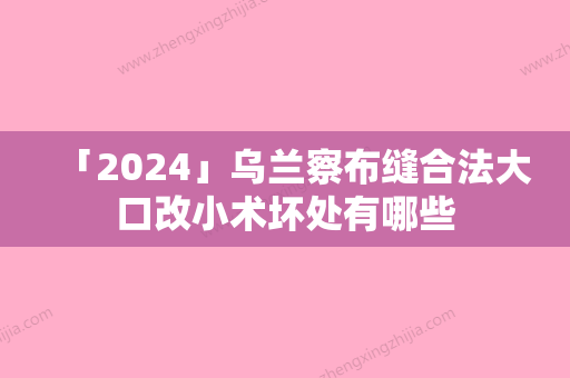 「2024」乌兰察布缝合法大口改小术坏处有哪些