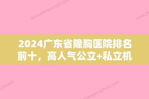 2024广东省隆胸医院排名前十，高人气公立+私立机构在线PK