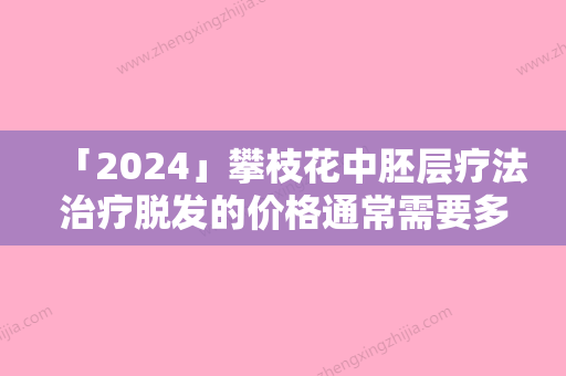 「2024」攀枝花中胚层疗法治疗脱发的价格通常需要多少