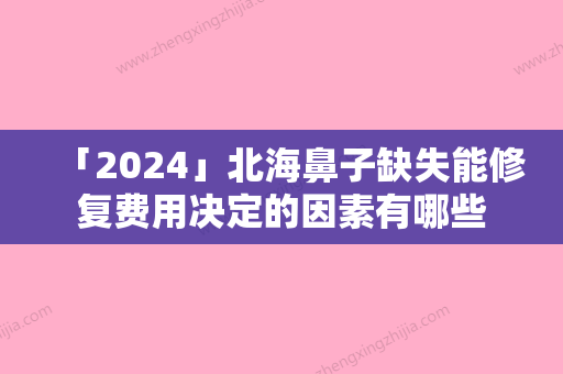 「2024」北海鼻子缺失能修复费用决定的因素有哪些