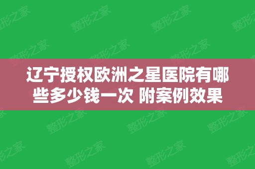 辽宁授权欧洲之星医院有哪些多少钱一次 附案例效果及价格表