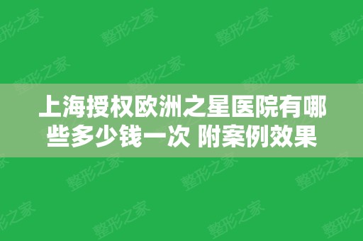 上海授权欧洲之星医院有哪些多少钱一次 附案例效果及价格表